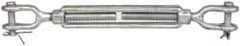 Made in USA - 2,200 Lb Load Limit, 1/2" Thread Diam, 6" Take Up, Steel Jaw & Jaw Turnbuckle - 13" Closed Length - Exact Tooling