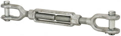Made in USA - 10,000 Lb Load Limit, 1" Thread Diam, 6" Take Up, Steel Jaw & Jaw Turnbuckle - 18" Closed Length - Exact Tooling