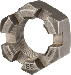 Value Collection - 1-1/4 - 12 UNF Grade 2 Steel Slotted Locknut - 1-7/8" Width Across Flats, 1-1/16" High, Uncoated - Exact Tooling