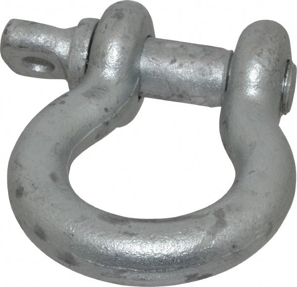 Made in USA - 7/8" Nominal Chain Size, 6.5 Ton Carbon Steel Screw Anchor Shackle - 7/8" Diam, 1" Pin Diam, 3-1/8" High x 1-7/16" Wide Inside Jaw, 2-1/16" Inside Width, 2" Max Body Thickness - Exact Tooling