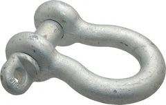 Made in USA - 1-1/8" Nominal Chain Size, 9.5 Ton Carbon Steel Screw Anchor Shackle - 1-1/8" Diam, 1-1/4" Pin Diam, 4-1/4" High x 1-13/16" Wide Inside Jaw, 2-15/16" Inside Width, 2-5/8" Max Body Thickness - Exact Tooling
