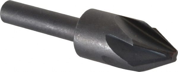 Keo - 1/2" Head Diam, 1/4" Shank Diam, 6 Flute 60° High Speed Steel Countersink - Exact Tooling