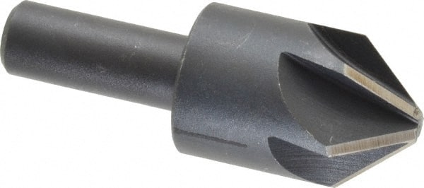 Keo - 1" Head Diam, 1/2" Shank Diam, 6 Flute 82° High Speed Steel Countersink - Bright Finish, 2-3/4" OAL, Single End, Straight Shank, Right Hand Cut - Exact Tooling