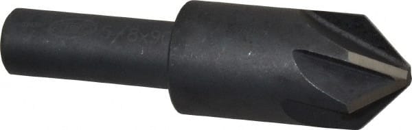 Keo - 5/8" Head Diam, 3/8" Shank Diam, 6 Flute 90° High Speed Steel Countersink - Bright Finish, 2-1/4" OAL, Single End, Straight Shank, Right Hand Cut - Exact Tooling