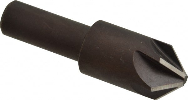 Keo - 3/4" Head Diam, 1/2" Shank Diam, 6 Flute 90° High Speed Steel Countersink - Exact Tooling
