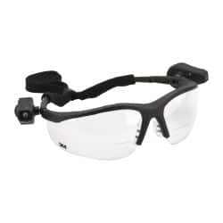 3M - +2.5, Clear Lenses, Anti-Fog, Framed Magnifying Safety Glasses - UV Protection, Adjustable Temples, Gray Plastic Frame, ANSI Z87.1-2010 - Exact Tooling