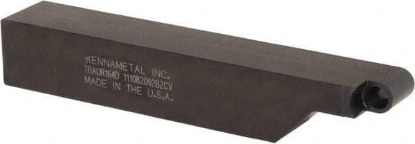 Kennametal - TRAO, Right Hand Cut, 1" Shank Height x 1" Shank Width, Neutral Rake Indexable Turning Toolholder - 6" OAL, RC..46 Insert Compatibility, Series K-Lock - Exact Tooling
