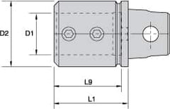 Kennametal - 3/4" Bore Diam, 1.26" Body Diam x 1.26" Body Length, Boring Bar Holder & Adapter - 1.06" Bore Depth, Internal Coolant - Exact Tooling