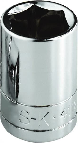 SK - 1-5/16", 1/2" Drive, Standard Hand Socket - 6 Points, Steel, Chrome Finish - Exact Tooling