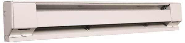 Marley - 96" Long, 240/208 Volt, 2000 Watt, 6824 BTU, Electric Baseboard Heater - Copper Element, Aluminum Fins, White - Exact Tooling