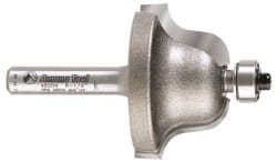 Amana Tool - 1-3/8" Cut Diam, 13/16" Length of Cut, 2 Flute Profiling Edge Profile Router Bit - Carbide-Tipped, 1/4" Shank Diam, 2-1/4" OAL, Uncoated - Exact Tooling