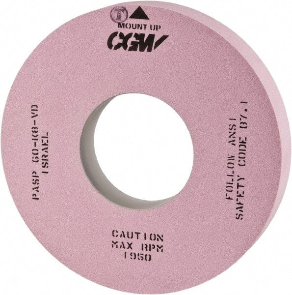 Camel Grinding Wheels - 24" Diam x 12" Hole x 1" Wide Centerless & Cylindrical Grinding Wheel - 60 Grit, Aluminum Oxide, Type 1, Vitrified Bond, No Recess - Exact Tooling