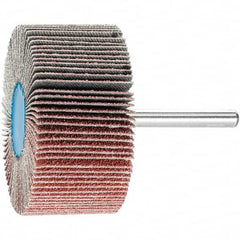 PFERD - 2-1/2" Diam x 1" Face Width, Aluminum Oxide Coated Mounted Flap Wheel - 1/4" Shank Mount, 60 Grit, 23,000 Max RPM - Exact Tooling