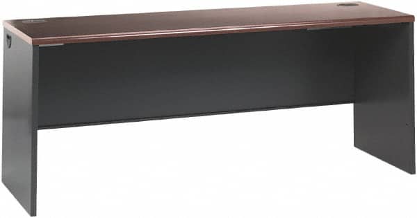 Hon - Steel-Reinforced High-Pressure Laminate Desk Shell - 72" Wide x 24" Deep x 29" High, Mahogany/Charcoal - Exact Tooling