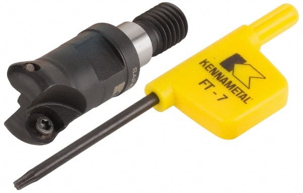 Kennametal - 12.7mm Cutting Diam, 1/2" Max Depth of Cut, Modular Connection Indexable Copy End Mill - 2 Inserts, RDHX 07T1M0S Insert, KDM Toolholder - Exact Tooling