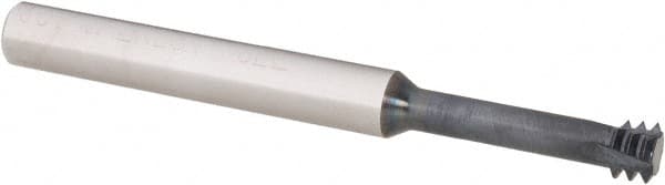 Scientific Cutting Tools - 5/16-18 UNC, 0.234" Cutting Diam, 3 Flute, Solid Carbide Helical Flute Thread Mill - Internal Thread, 0.85" LOC, 2-1/2" OAL, 1/4" Shank Diam - Exact Tooling