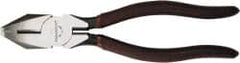 Paramount - 6-3/16" OAL, 1-3/32" Jaw Length x 29/32" Jaw Width, Linesman's Pliers - Serrated Pipe Jaw, New England Style Head, Plastic Dipped Handles - Exact Tooling