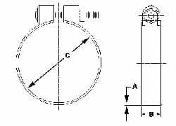 Made in USA - 4.42" ID, Steel Zinc Plated BCE Band Style Clamp - 0.12" Thick, 4-1/4" Hose - Exact Tooling
