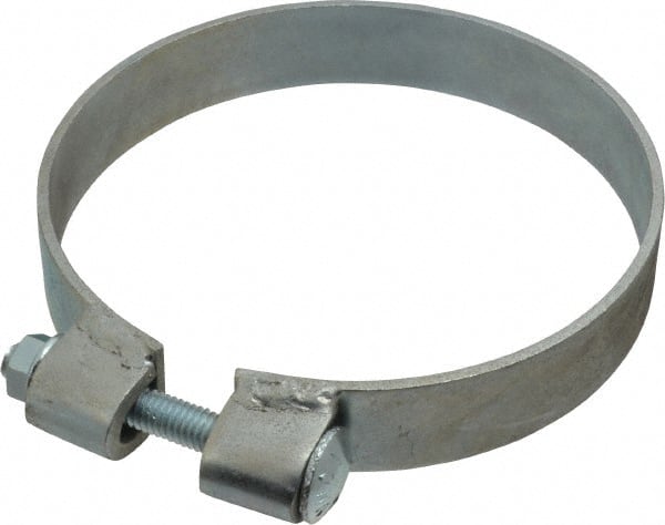 Made in USA - 5.67" ID, Steel Zinc Plated BCE Band Style Clamp - 0.12" Thick, 5-1/2" Hose - Exact Tooling