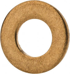 Value Collection - #6 Screw, Brass Standard Flat Washer - 0.147" ID x 0.312" OD, 0.025" Thick, Plain Finish - Exact Tooling