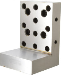 Suburban Tool - 4" Wide x 6" Deep x 4" High Steel Precision-Ground Angle Plate - Standard Plate, Machined Holes on Surface, Open End, 1-1/4" Thick, Single Plate - Exact Tooling