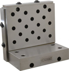 Suburban Tool - 6" Wide x 6" Deep x 4" High Steel Precision-Ground Angle Plate - Standard Plate, Machined Holes on Surface, Open End, 1-1/4" Thick, Single Plate - Exact Tooling