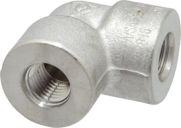 Value Collection - 1/4" Grade 304/304L Stainless Steel Pipe 90° Elbow - FNPT x FNPT End Connections, 3,000 psi - Exact Tooling