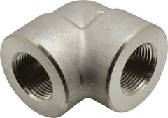 Merit Brass - 1" Grade 304/304L Stainless Steel Pipe 90° Elbow - FNPT x FNPT End Connections, 3,000 psi - Exact Tooling