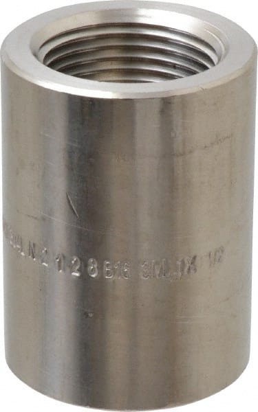 Merit Brass - 1 x 1/2" Grade 304/304L Stainless Steel Pipe Reducer Coupling - FNPT x FNPT End Connections, 3,000 psi - Exact Tooling