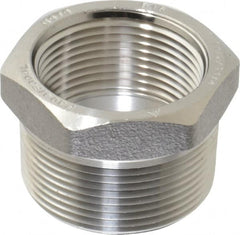 Merit Brass - 1-1/2 x 1-1/4" Grade 304/304L Stainless Steel Pipe Hex Bushing - MNPT x FNPT End Connections, 3,000 psi - Exact Tooling