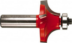 Freud - 1-5/8" Cut Diam, 3/4" Length of Cut, 4 Flute Round-Over Edge Profile Router Bit - Carbide-Tipped, 1/2" Shank Diam, 2-3/4" OAL, Proprietary Coating - Exact Tooling
