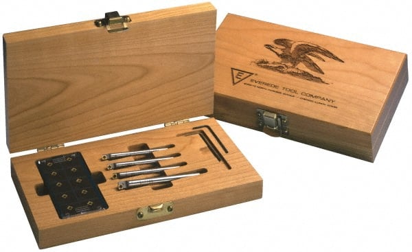 Everede Tool - 0.27" Min Diam Smallest Bar, 0.36" Min Diam Largest Bar, Carbide Indexable Boring Bar Set - TDAB Insert, 4" Max Bore Depth - Exact Tooling
