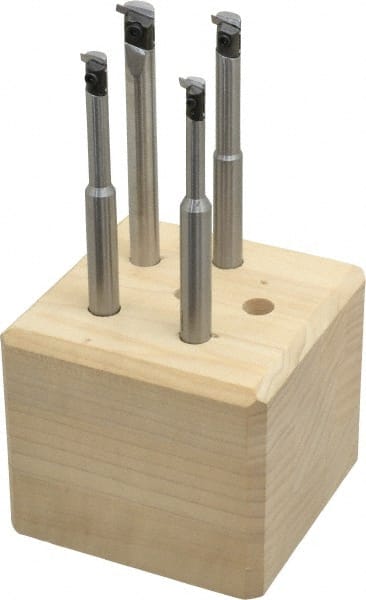 Everede Tool - 7/32" Min Diam Smallest Bar, 3/8" Min Diam Largest Bar, Carbide Indexable Boring Bar Set - 1-7/16, 1-5/8, 1-3/4, 6" Max Bore Depth - Exact Tooling