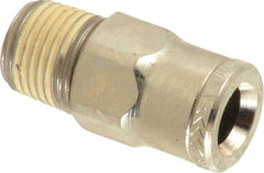 Norgren - 6mm Outside Diam, 1/8 BSPT, Nickel Plated Brass Push-to-Connect Tube Male Connector - 260 Max psi, Tube to Male BSPT Connection, Nitrile O-Ring - Exact Tooling