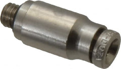 Norgren - 4mm Outside Diam, 10-32 UNF, Nickel Plated Brass Push-to-Connect Tube Male Connector - 260 Max psi, Tube to Male UNF Connection, Nitrile O-Ring - Exact Tooling