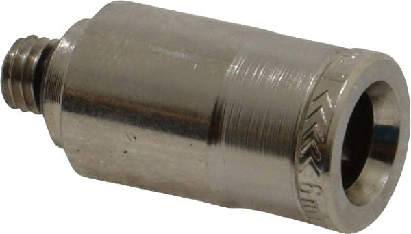 Norgren - 6mm Outside Diam, 10-32 UNF, Nickel Plated Brass Push-to-Connect Tube Male Connector - 260 Max psi, Tube to Male UNF Connection, Nitrile O-Ring - Exact Tooling