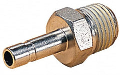 Norgren - 3/8 BSPT Nickel Plated Brass Push-to-Connect Tube Male Stem Connector - 260 Max psi, Stem to Male Connection, Nitrile O-Ring, 0 to 175°F Working Temp - Exact Tooling