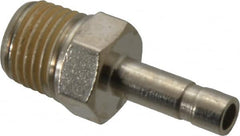Norgren - 1/4 BSPT Nickel Plated Brass Push-to-Connect Tube Male Stem Connector - 260 Max psi, Stem to Male Connection, Nitrile O-Ring, 0 to 175°F Working Temp - Exact Tooling