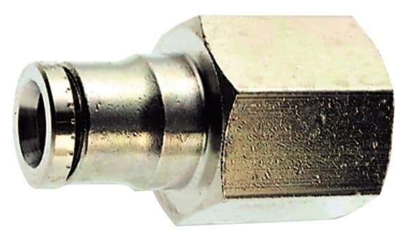 Norgren - 10mm Outside Diam, 3/8 BSPP, Nickel Plated Brass Push-to-Connect Tube Female Connector - 260 Max psi, Tube to Female BSPP Connection, Nitrile O-Ring - Exact Tooling