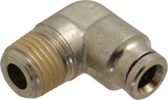 Norgren - 6mm Outside Diam, 1/4 BSPT, Nickel Plated Brass Push-to-Connect Tube Male Elbow - 260 Max psi, Tube to Male BSPT Connection, Nitrile O-Ring - Exact Tooling