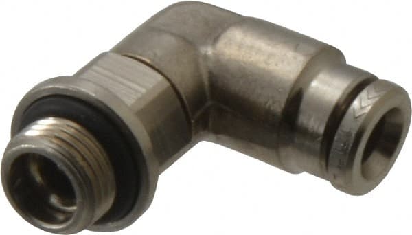 Norgren - 5mm Outside Diam, 1/8 BSPP, Nickel Plated Brass Push-to-Connect Tube Male Swivel Elbow - 260 Max psi, Tube to Male BSPP Connection, Nitrile O-Ring - Exact Tooling