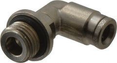 Norgren - 6mm Outside Diam, 1/4 BSPP, Nickel Plated Brass Push-to-Connect Tube Male Swivel Elbow - 260 Max psi, Tube to Male BSPP Connection, Nitrile O-Ring - Exact Tooling