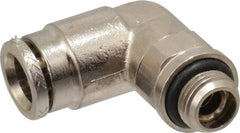 Norgren - 8mm Outside Diam, 1/8 BSPP, Nickel Plated Brass Push-to-Connect Tube Male Swivel Elbow - 260 Max psi, Tube to Male BSPP Connection, Nitrile O-Ring - Exact Tooling