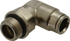 Norgren - 10mm Outside Diam, 3/8 BSPP, Nickel Plated Brass Push-to-Connect Tube Male Swivel Elbow - 260 Max psi, Tube to Male BSPP Connection, Nitrile O-Ring - Exact Tooling