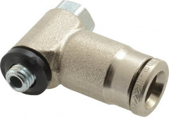 Norgren - 6mm Outside Diam, M5x0.8 Metric, Nickel Plated Brass Push-to-Connect Tube Male Swivel Banjo Elbow - 260 Max psi, Tube to Metric Thread Connection, Nitrile O-Ring - Exact Tooling