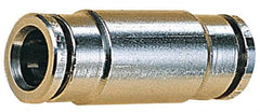 Norgren - 12mm Outside Diam, Nickel Plated Brass Push-to-Connect Tube Union - 260 Max psi, Tube to Tube Connection, Nitrile O-Ring - Exact Tooling