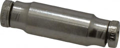 Norgren - 4mm Outside Diam, Nickel Plated Brass Push-to-Connect Tube Union - 260 Max psi, Tube to Tube Connection, Nitrile O-Ring - Exact Tooling