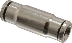 Norgren - 6mm Outside Diam, Nickel Plated Brass Push-to-Connect Tube Union - 260 Max psi, Tube to Tube Connection, Nitrile O-Ring - Exact Tooling