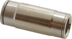 Norgren - 14mm Outside Diam, Nickel Plated Brass Push-to-Connect Tube Union - 260 Max psi, Tube to Tube Connection, Nitrile O-Ring - Exact Tooling