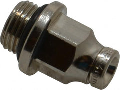 Norgren - 4mm Outside Diam, 1/8 BSPP, Nickel Plated Brass Push-to-Connect Tube Male Connector - 260 Max psi, Tube to Male BSPP Connection, Nitrile O-Ring - Exact Tooling